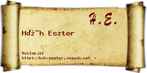 Hőh Eszter névjegykártya